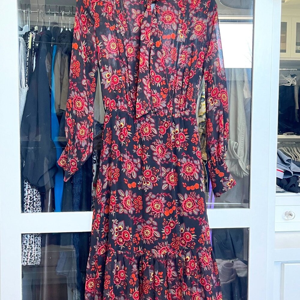 Paige floral fall midi dress